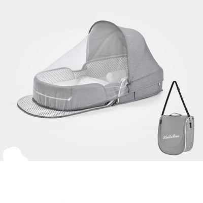 Cuna Portátil Multifuncional con Protección Solar y Red Antimosquitos para Bebés - Image 2