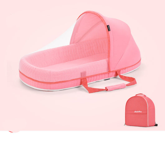 Cuna Portátil Multifuncional con Protección Solar y Red Antimosquitos para Bebés - Image 5