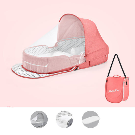 Cuna Portátil Multifuncional con Protección Solar y Red Antimosquitos para Bebés - Image 14