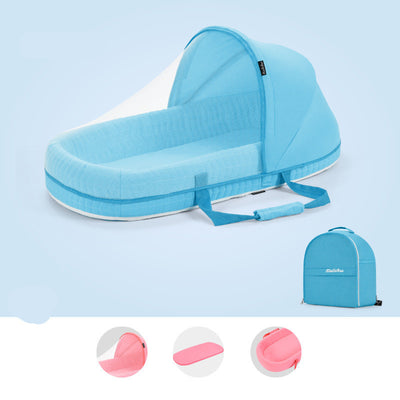 Cuna Portátil Multifuncional con Protección Solar y Red Antimosquitos para Bebés - Image 15