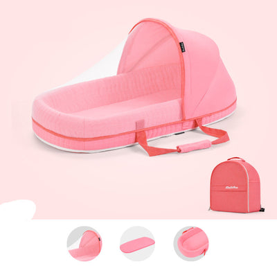 Cuna Portátil Multifuncional con Protección Solar y Red Antimosquitos para Bebés - Image 16