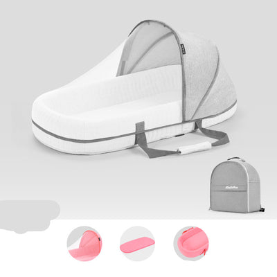 Cuna Portátil Multifuncional con Protección Solar y Red Antimosquitos para Bebés - Image 17