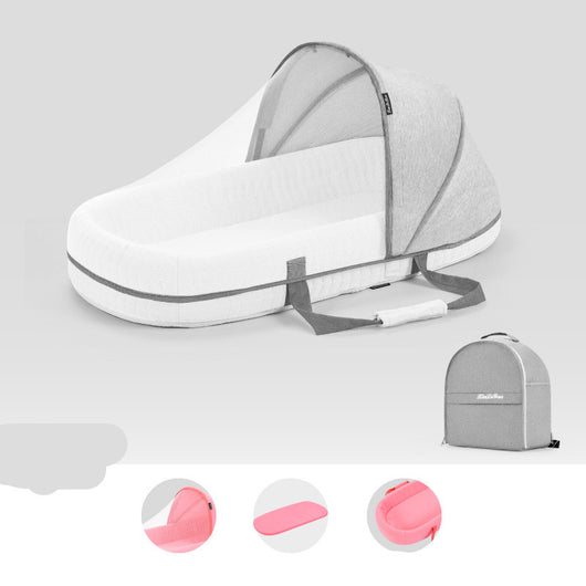 Cuna Portátil Multifuncional con Protección Solar y Red Antimosquitos para Bebés - Image 17