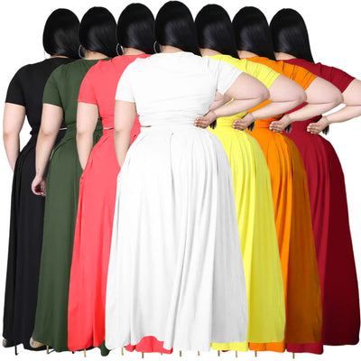 Conjunto de Dos Piezas Falda Tableada Monocromo con Corbata Cruzada - Image 12