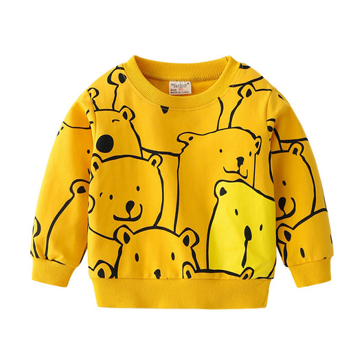 Playera Infantil Osito Contraste de Colores Manga Larga