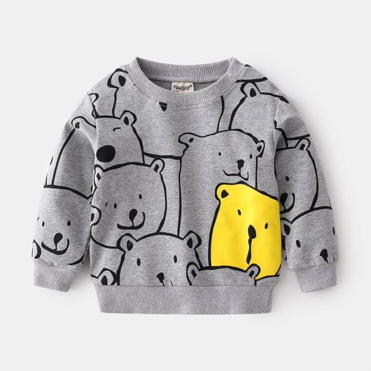 Playera Infantil Osito Contraste de Colores Manga Larga - Image 3