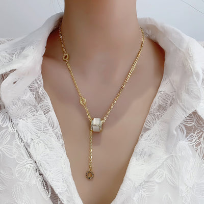 Cadena de Lujo Coreana Ópalo Cintura Fina Brisa Fría Escote - Image 18