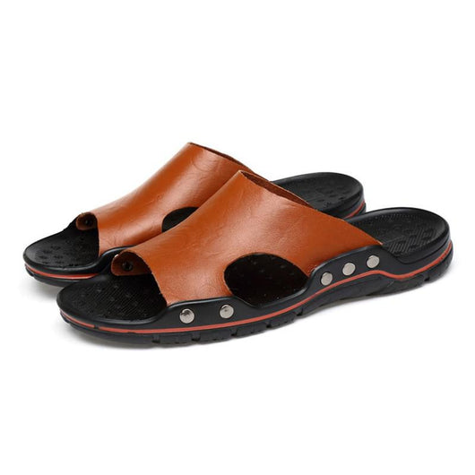Pantuflas de Cuero Grandes Elegantes Antideslizantes Resistentes - Image 4