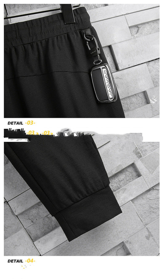 Pantalones Deportivos Holgados de Nueve Puntos para Hombre - Image 8