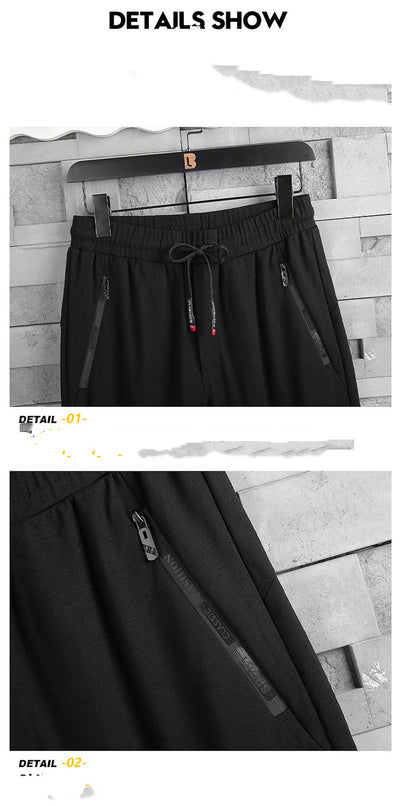 Pantalones Deportivos Holgados de Nueve Puntos para Hombre - Image 12