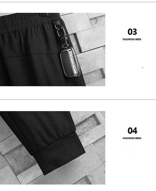 Pantalones Deportivos Holgados de Nueve Puntos para Hombre - Image 2