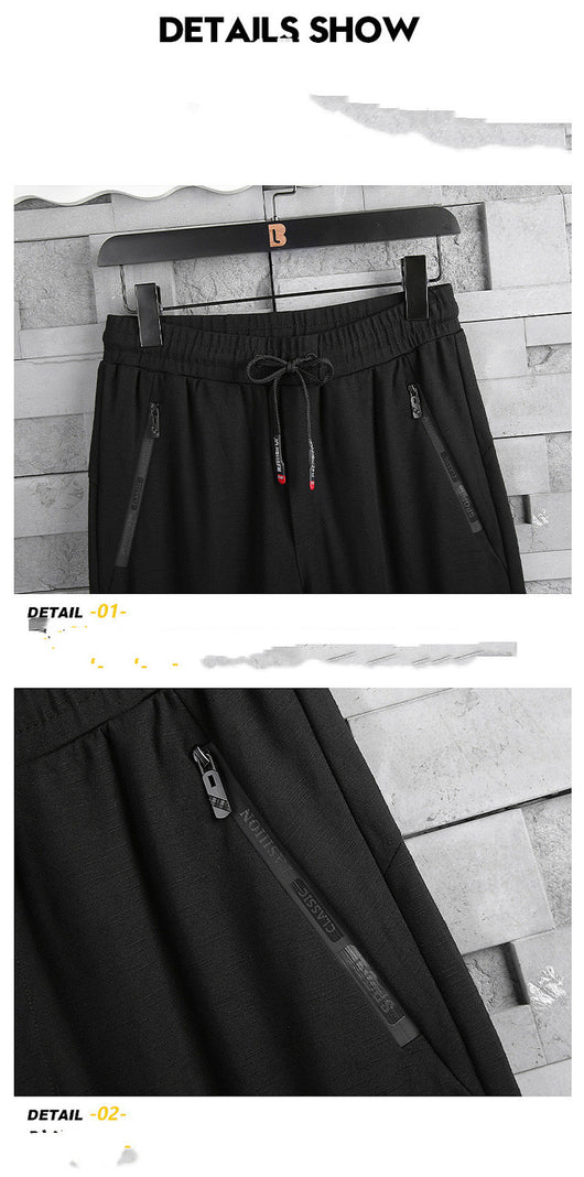 Pantalones Deportivos Holgados de Nueve Puntos para Hombre - Image 4
