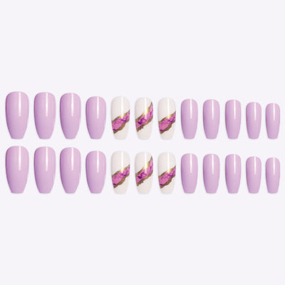 Uñas Postizas Trapezoidales Azul Oscuro de Larga Duración - Image 8