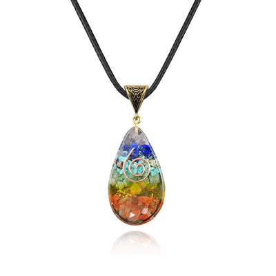 Collar Péndulo Orgone Chakras con Piedra Natural Irregular - Energía Curativa - Image 4
