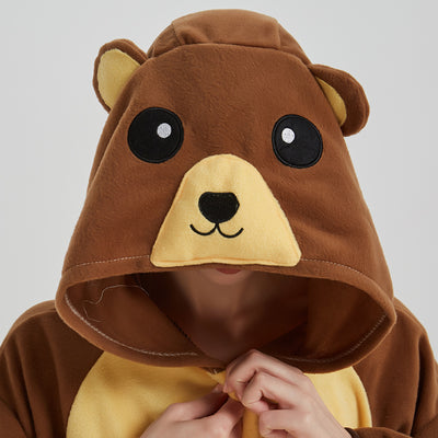 Pijama Enterizo de Felpa Polar Oso Pardo - Disfraz Cómodo para Toda la Familia - Image 6