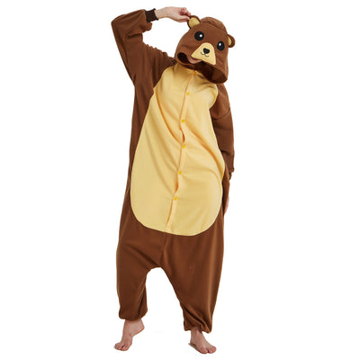 Pijama Enterizo de Felpa Polar Oso Pardo - Disfraz Cómodo para Toda la Familia - Image 4