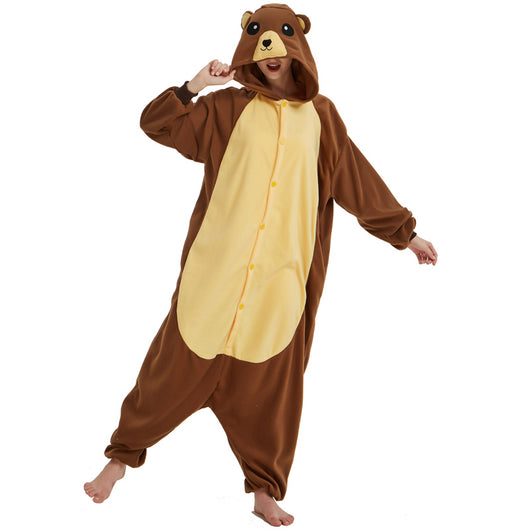 Pijama Enterizo de Felpa Polar Oso Pardo - Disfraz Cómodo para Toda la Familia - Image 5