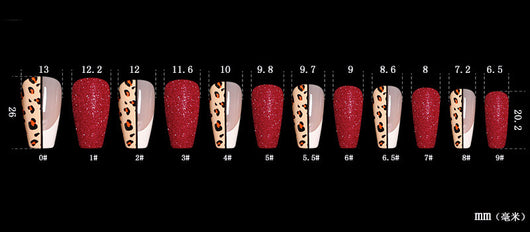 Uñas Postizas Ballet Leopardo Rojo - Image 10