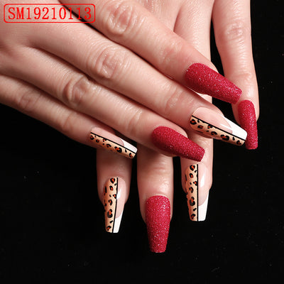 Uñas Postizas Ballet Leopardo Rojo - Image 12