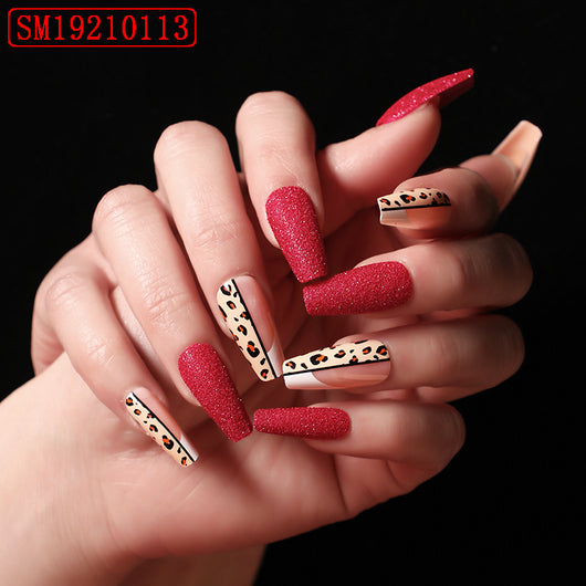 Uñas Postizas Ballet Leopardo Rojo - Image 9