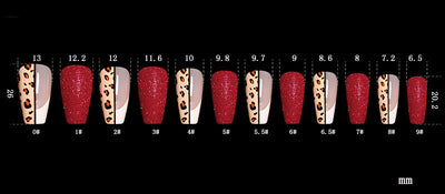 Uñas Postizas Ballet Leopardo Rojo - Image 7