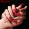 Uñas Postizas Ballet Leopardo Rojo