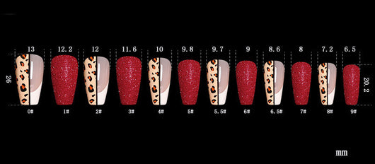Uñas Postizas Ballet Leopardo Rojo - Image 5