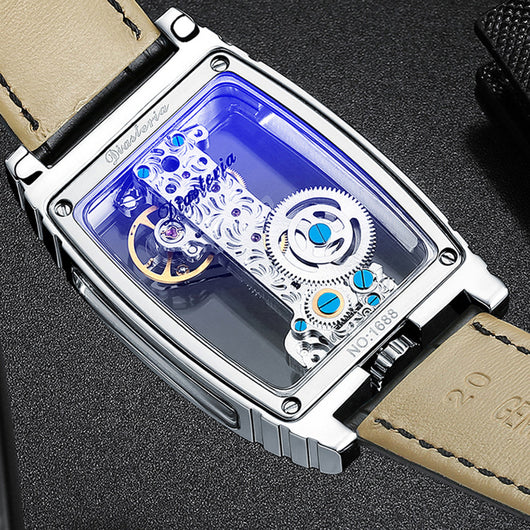Reloj Mecánico para Hombre con Esfera Transparente y Resistencia al Agua - Image 5
