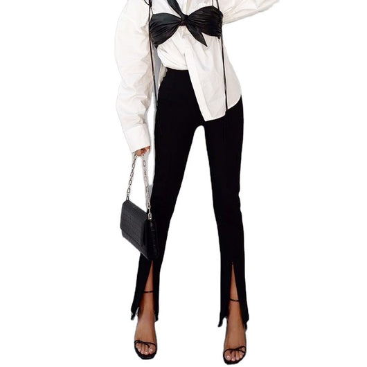 Pantalón Mujer Cintura Alta Corte Recto con Abertura Lateral Elegante - Image 8