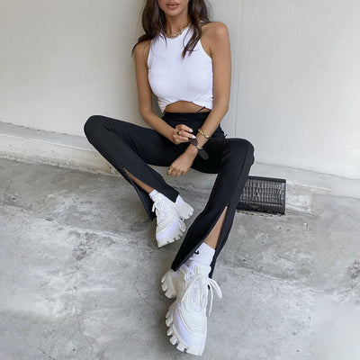 Pantalón Mujer Cintura Alta Corte Recto con Abertura Lateral Elegante - Image 11
