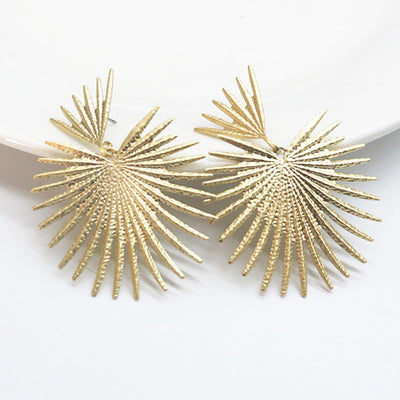 Aretes Abanico Metálicos Geométricos Grandes - Image 7