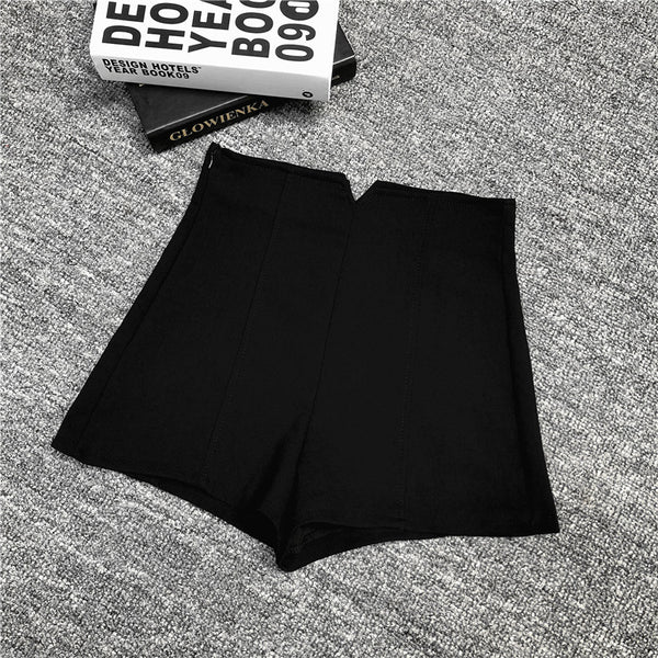 Pantalón Ancho Cintura Alta Negro Estilo Otoño - Corte A-Line Elegante
