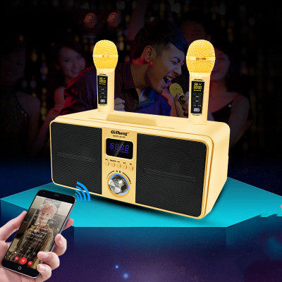 Sistema de Karaoke Portátil con Micrófono Dual y Subwoofer Bluetooth