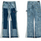 Pantalones Acampanados Oversized Unisex con Efecto Desgastado