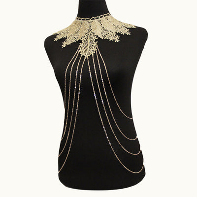 Collar Cadena Corporal de Encaje Floral Elegante - Accesorio de Moda Versátil - Image 11