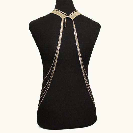 Collar Cadena Corporal de Encaje Floral Elegante - Accesorio de Moda Versátil - Image 5
