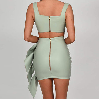Conjunto de Falda y Top Crop en Cuero PU Premium - Image 16
