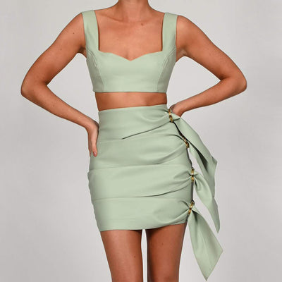 Conjunto de Falda y Top Crop en Cuero PU Premium - Image 14