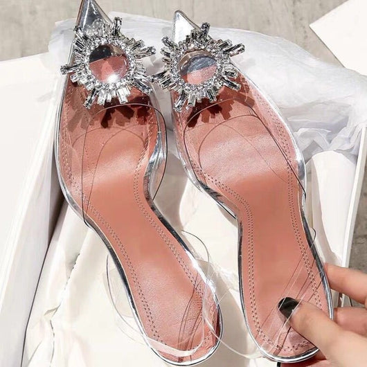 Zapatos de Tacón Alto Transparentes con Cristal para Invierno - Image 3