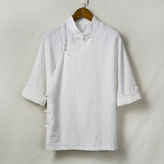 Camisa de Lino Étnica Manga 3/4 para Hombre - Image 6