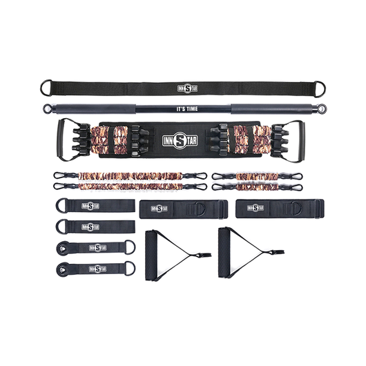 Set Completo de Bandas Elásticas de Látex con Barra y Banco Ajustable para Ejercicio en Casa - Image 4