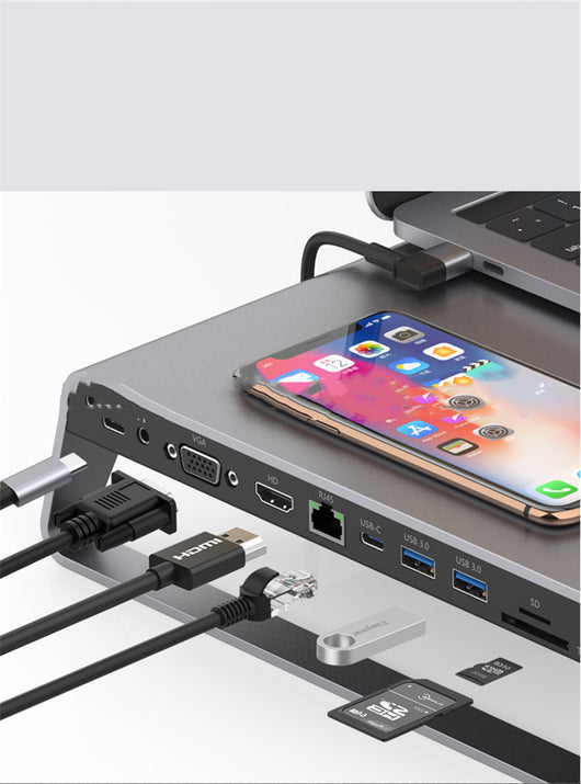 Estación de Acoplamiento USB-C 11 en 1 con HDMI, VGA, 4K y Ethernet - Image 3