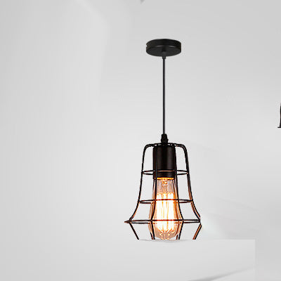 Lámpara Colgante Industrial Vintage - Jaula de Hierro Forjado