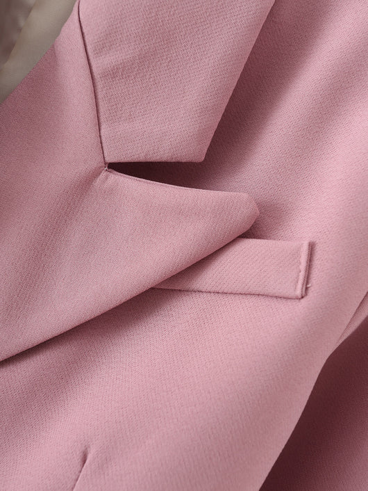 Blazer Corto Rosa Primavera Mujer - Diseño Liso y Elegante - Image 3