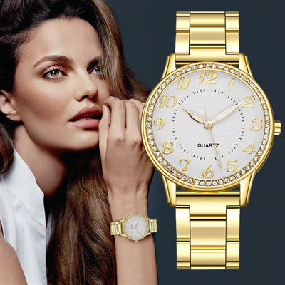 Reloj Casual Luminoso con Cristales de Diamante