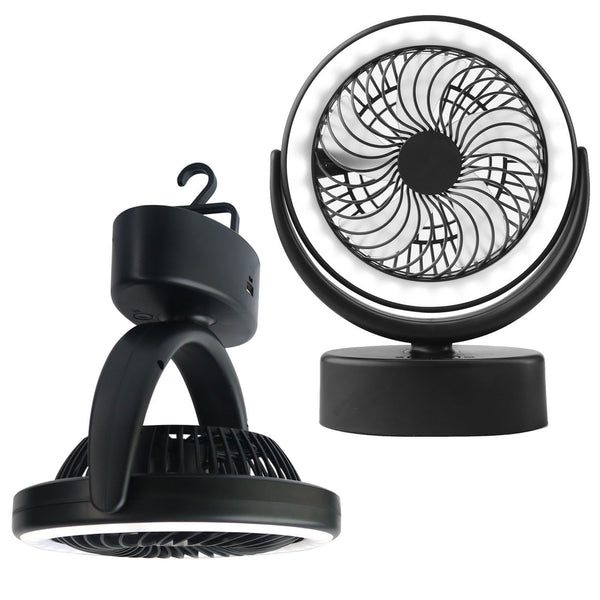 Linterna LED Camping 2 en 1 con Ventilador y Linterna - Luz de Emergencia Portátil