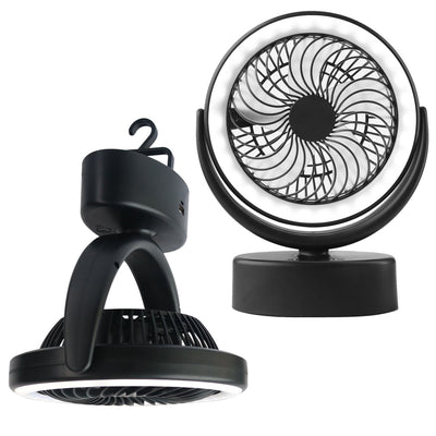 Linterna LED Camping 2 en 1 con Ventilador y Linterna - Luz de Emergencia Portátil