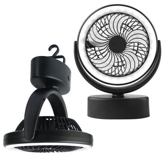 Linterna LED Camping 2 en 1 con Ventilador y Linterna - Luz de Emergencia Portátil