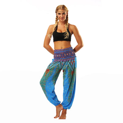 Pantalones Harem Estampados Digitales con Cintura Elástica Suelta - Image 33