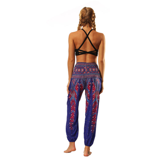 Pantalones Harem Estampados Digitales con Cintura Elástica Suelta - Image 34